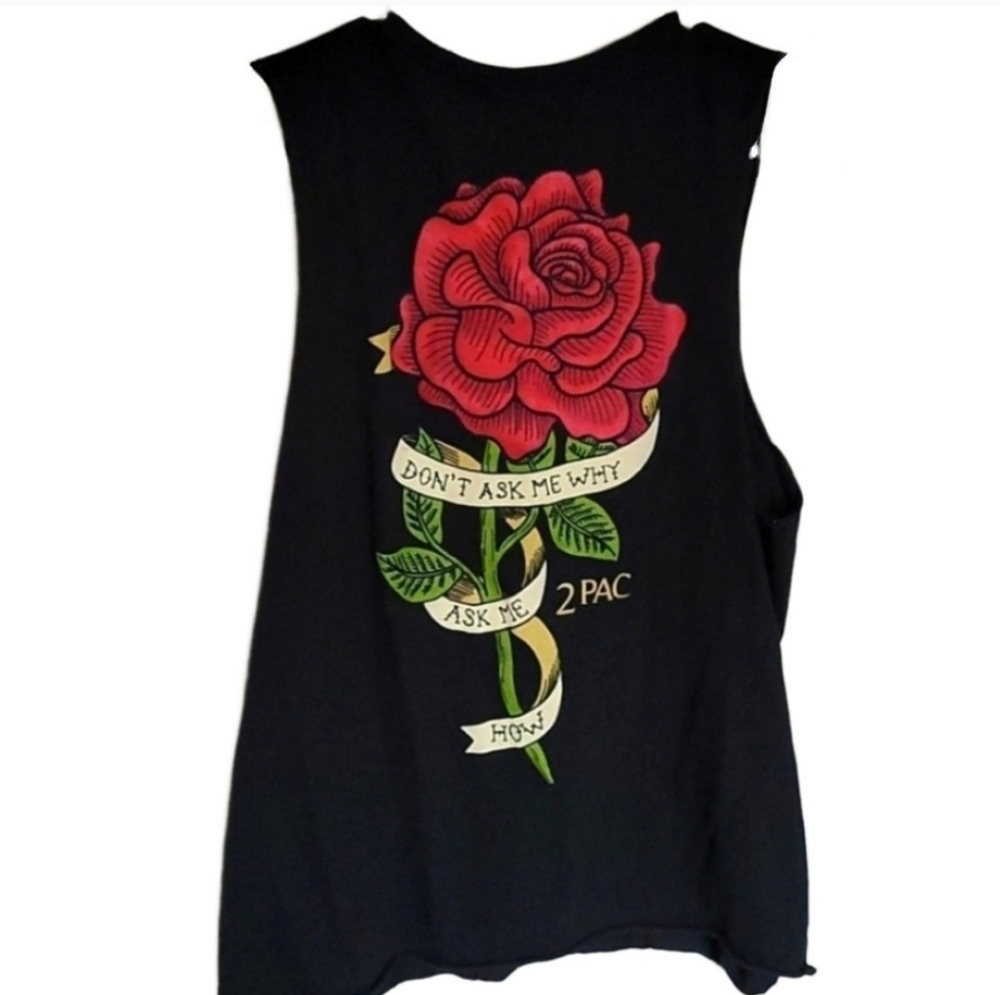 2PAC Don't Ask Me Tattoo Giraphic Lace Up Tank (Target)
